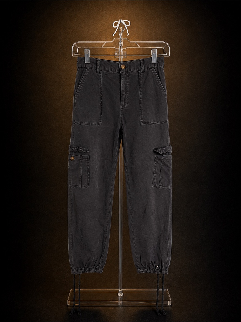 Woman’s Black Cargo Jogger Pants